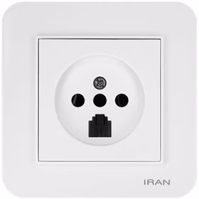 تصویر پریز تلفن ارس سفید رنگ – مناسب نصب در منزل و محیط‌ اداری – بازرگانی عابدینی
